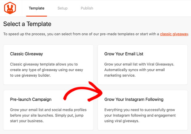 Instagram marketing tips use giveaway template