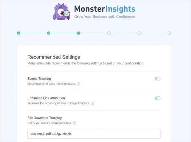 monsterinsights settings