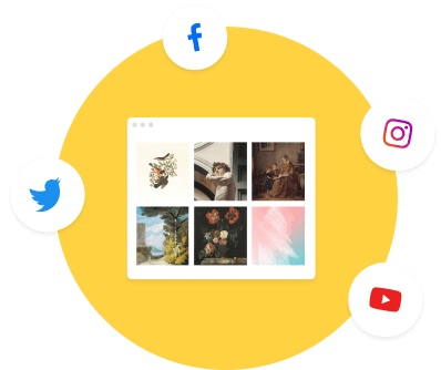 Display content from Instagram, YouTube, Facebook, Twitter. All in a single feed.