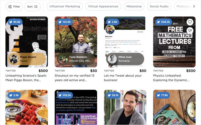 example of twitter influencers in the marketplace