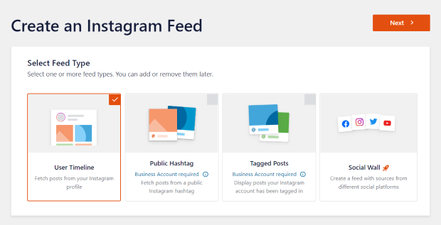 instagram feed types