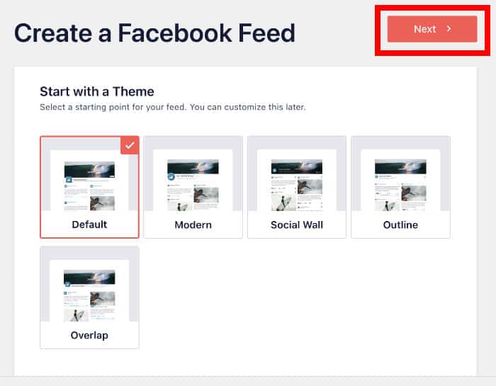 select your facebook feed theme
