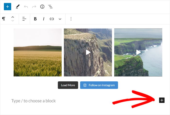 add second instagram feed block wordpress editor