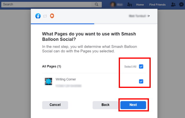 connect to a Facebook page