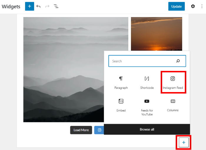 embed second instagram feed widget sidebar