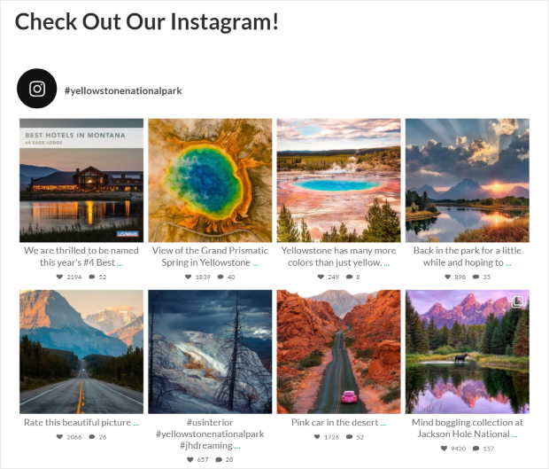 example instagram hashtag feed published