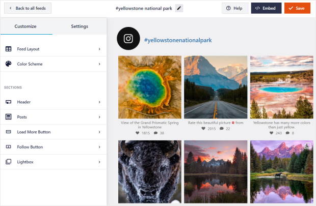 example of instagram hashtag feed for wordpress