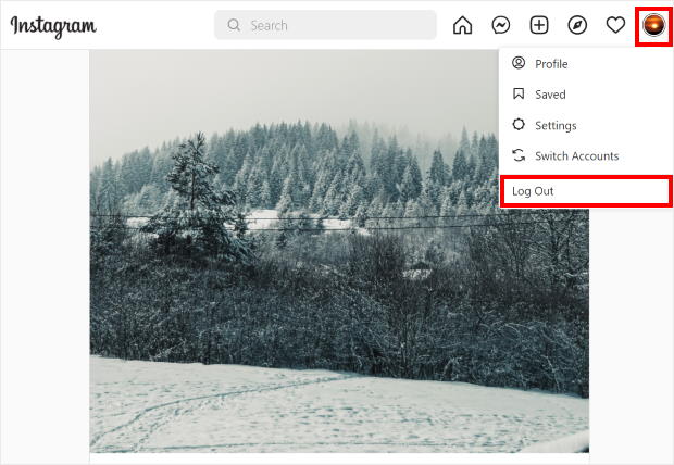 log out of instagram browser