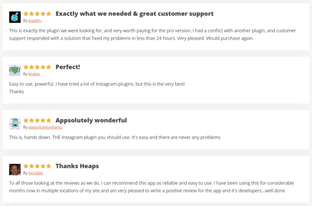 user reviews instagram feed pro