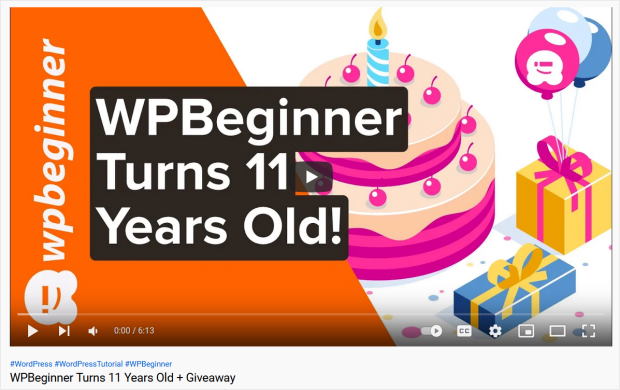 wpbeginner youtube giveaway
