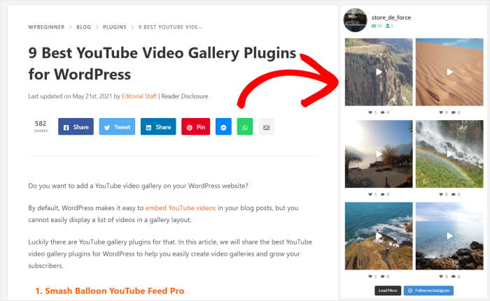 wordpress feed on sidebar example