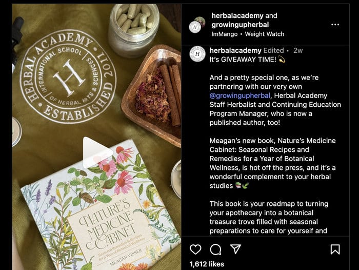 book giveaway example for instagram