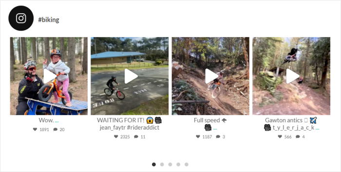 carousel layout instagram social media feed widget