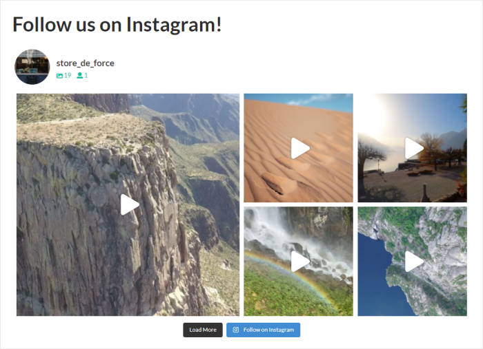 example instagram video feed