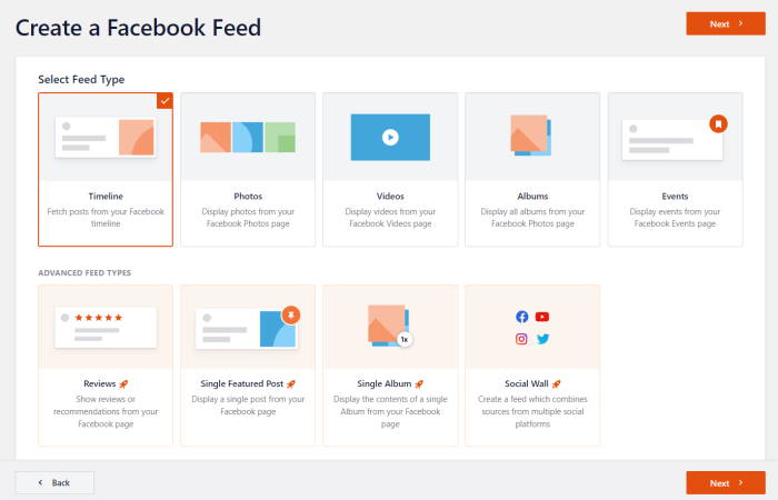 facebook feed types wordpress