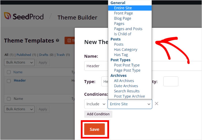 manually select the location of your theme template
