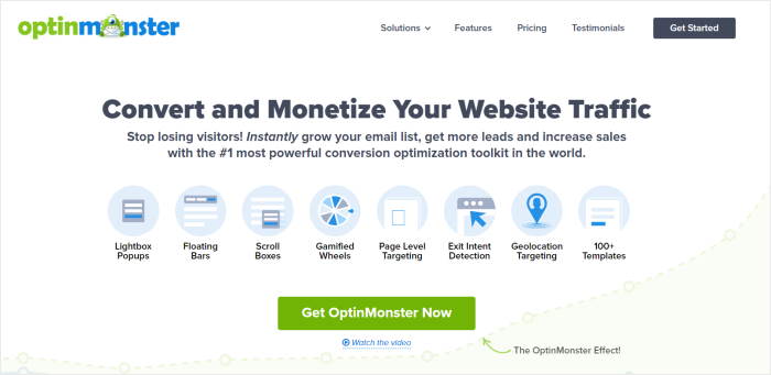 optinmonster homepage