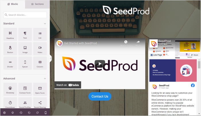seedprod content blocks