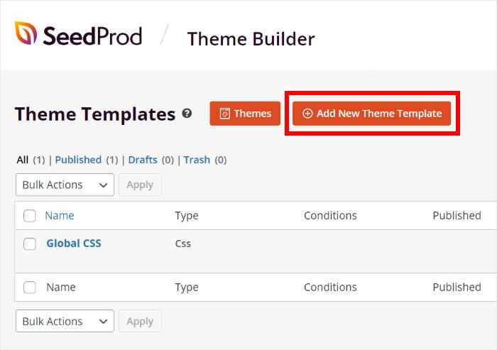 seedprod add theme template