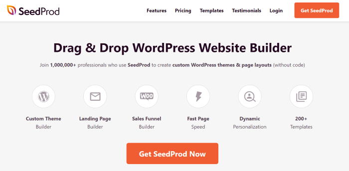 seedprod website builder plugin