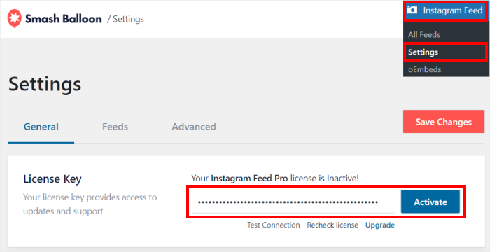 activate instagram feed pro