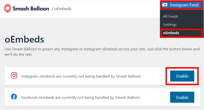 enable oembed instagram
