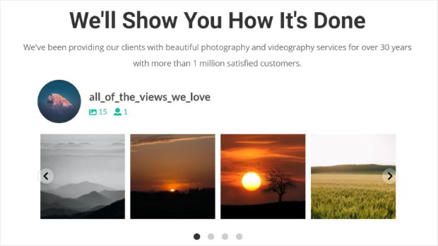 instagram feed on divi example