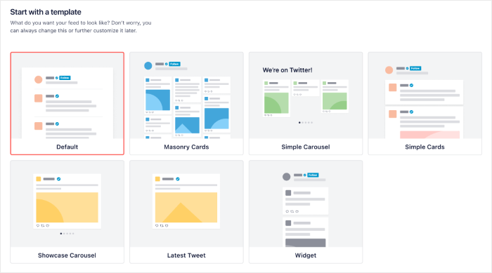 twitter feed template options