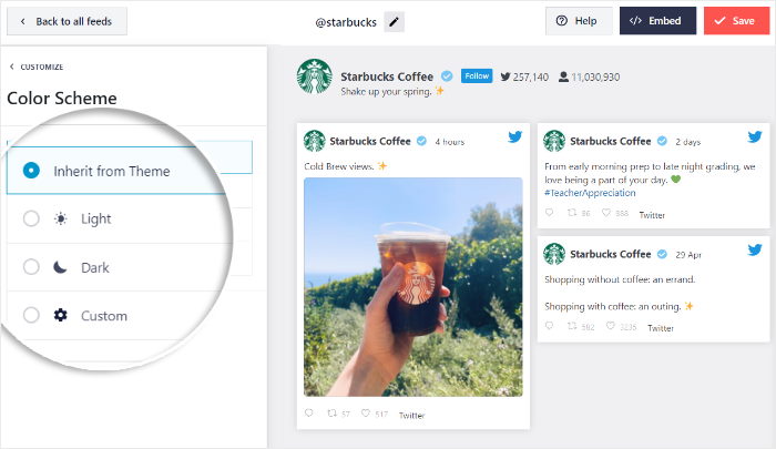 choose color scheme twitter