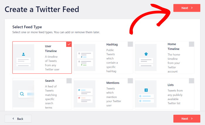 select feed type twitterr