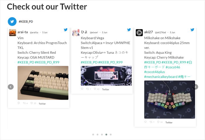 example of horizontal twitter feed on your website