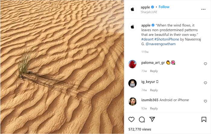 instagram video example engagement