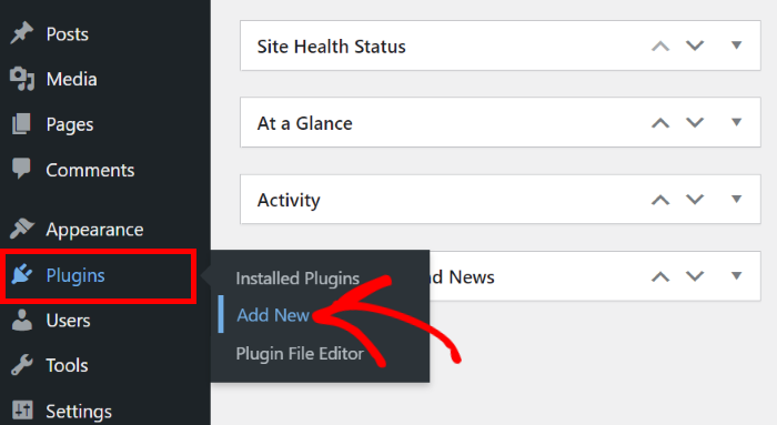 open add new plugin page wordpress