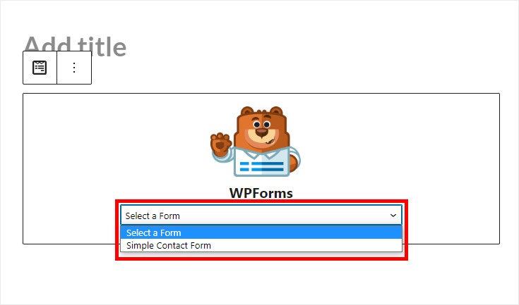 pick your contact form wpforms