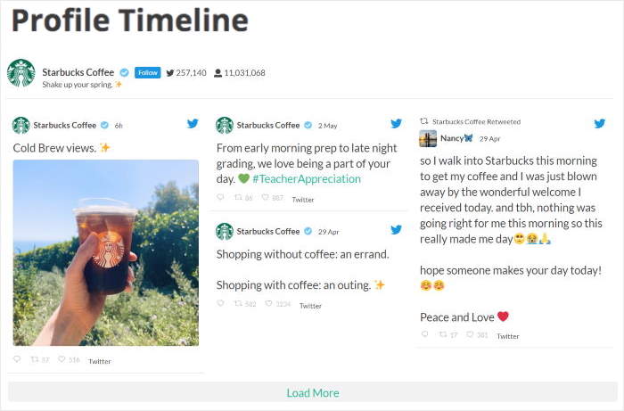 twitter profile feed example
