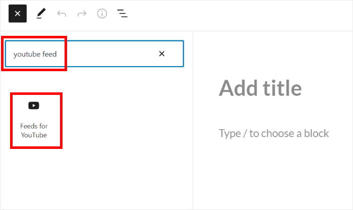 add youtube feed block to wordpress