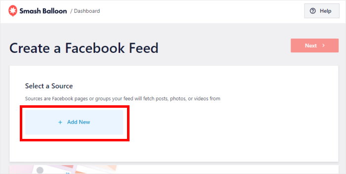 add source facebook feed pro