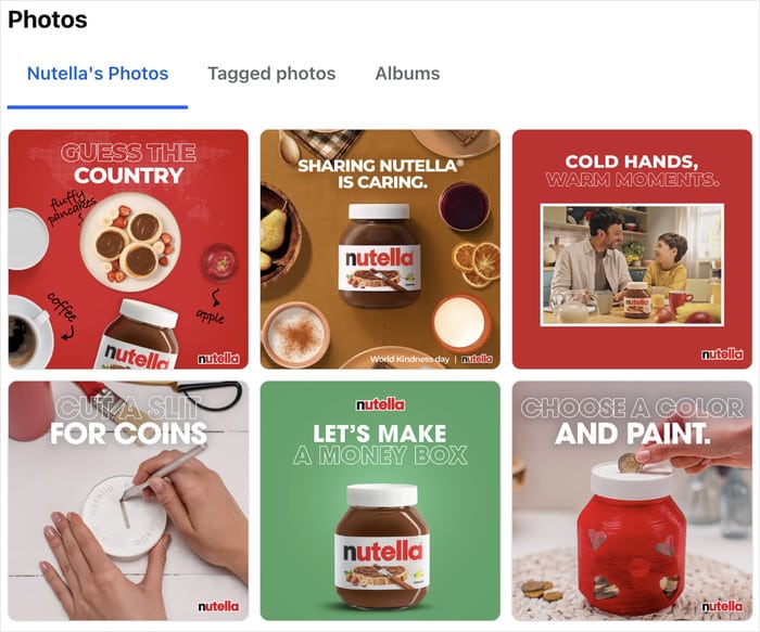 a facebook page with the photos shown