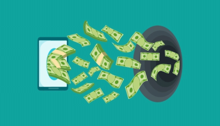 diagram demonstrating a waste of money