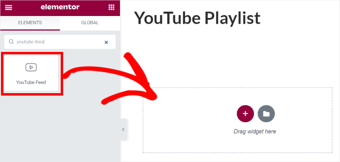 embed youtube playlist to elementor