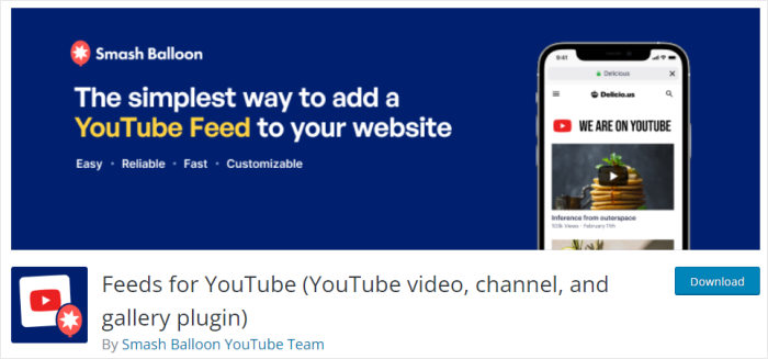 feeds for youtube free plugin