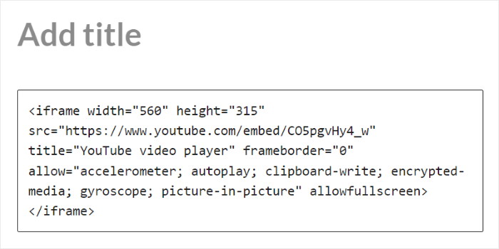 manually embed youtube video on your wordpress site