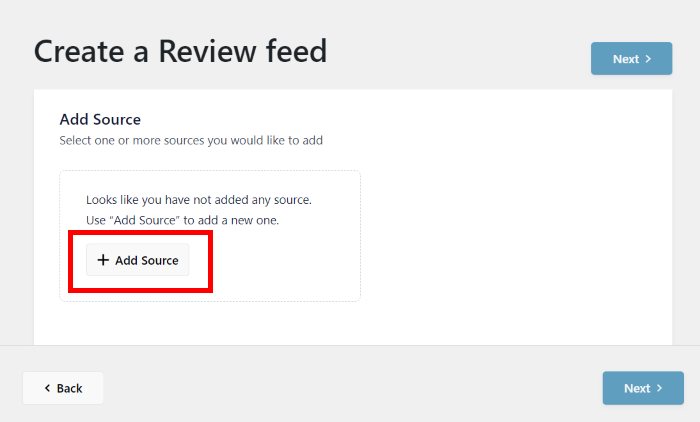 add new source reviews feed pro