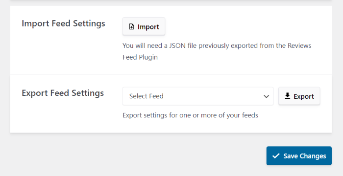 import export review feeds