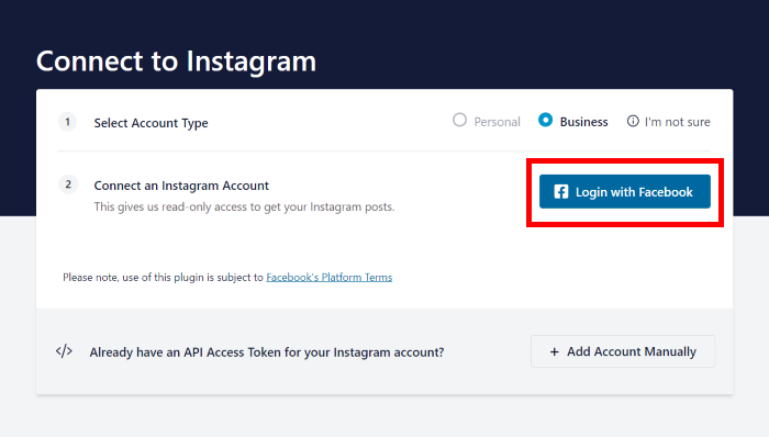 select your instagram feed source