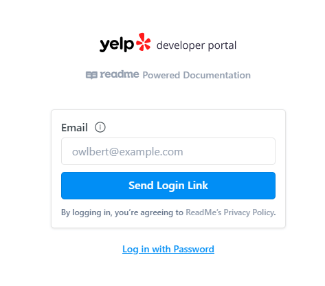 Enter email and request login link
