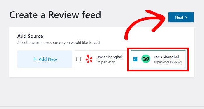 create new tripadvisor reviews feed.