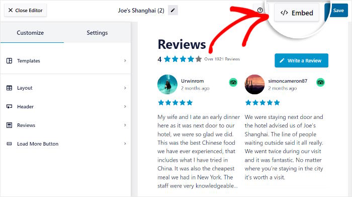 embed tripadvisor reviews in wordpress