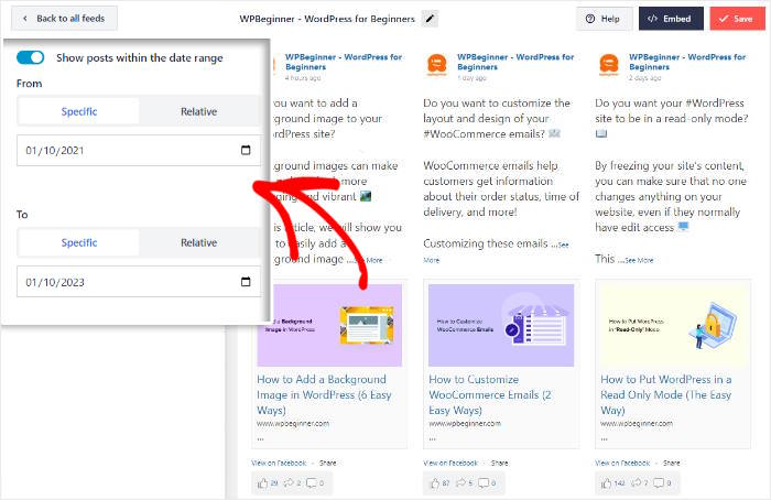 How to Show Facebook Posts from a Specific Date Range on Your Website