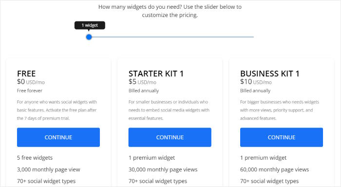 pricing options sociablekit